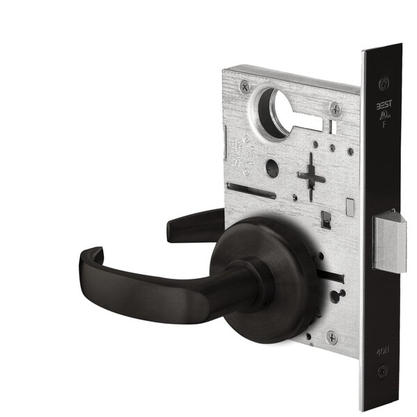 Best Grade 1 Passage Mortise Lock, 14 Lever, H Rose, Non-Keyed, Matte Black Finish, Field Reversible 45H0N14H622 - main